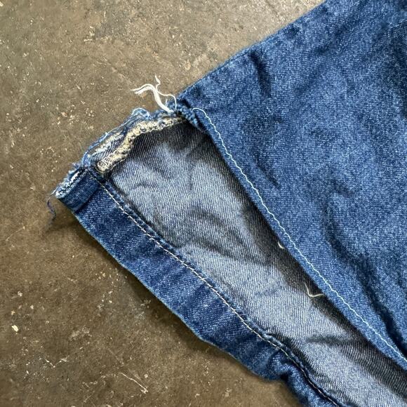 Vintage Lee Denim Overall Jumper Dress Womens Workwear 2X Raw Hem 100% Cotton - Picture 5 of 10